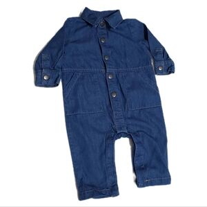 Cat & Jack Baby Denim Long Sleeve Jumpsuit Size 0-3 Months